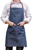 yiswear unisex adjustable denim apron with multi pockets for chef kitchen bbq and studio - ultimate utility for all логотип