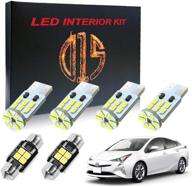 🚗 d15 lighting led interior light kit for toyota prius 2010-2021 - enhance your driving experience with 6000k white map dome visor cargo bulbs (10 pieces) logo