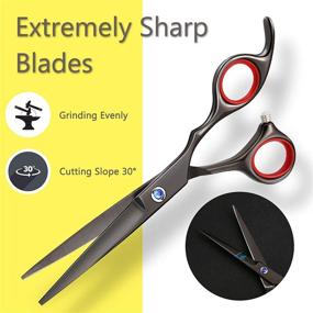 img 3 attached to 💇 Haircut Scissors Set - Iusmnur 6.5” Professional Barber Shears with Detachable Finger Inserts for Hair Cutting, Japanese Stainless Steel Razor Edge Sharp Blades Barber Scissors (2-PACK)