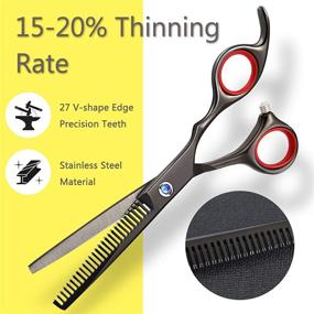 img 2 attached to 💇 Haircut Scissors Set - Iusmnur 6.5” Professional Barber Shears with Detachable Finger Inserts for Hair Cutting, Japanese Stainless Steel Razor Edge Sharp Blades Barber Scissors (2-PACK)