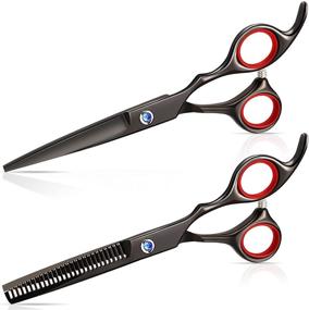 img 4 attached to 💇 Haircut Scissors Set - Iusmnur 6.5” Professional Barber Shears with Detachable Finger Inserts for Hair Cutting, Japanese Stainless Steel Razor Edge Sharp Blades Barber Scissors (2-PACK)