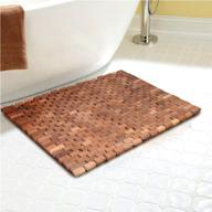 🛀 teak wood spa sauna bath shower mat with multiple silica gel feet - 27.5x19.7x0.31-inch logo