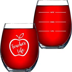 img 4 attached to Teacher Life: Funny Stemless Wine Glass for Teacher Gifts - Appreciation Presents for Men or Women – 15 OZ - Christmas Gifts for Teachers or Professors – By Funny Bone Products