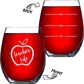 img 3 attached to Teacher Life: Funny Stemless Wine Glass for Teacher Gifts - Appreciation Presents for Men or Women – 15 OZ - Christmas Gifts for Teachers or Professors – By Funny Bone Products