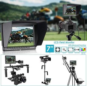 img 2 attached to 📸 Neewer F200 7-inch Camera Field Monitor for DSLR Cameras, Handheld Stabilizer, Film Video Making Rig - HD Video Assist Slim IPS 1920x1200 4K HDMI Input 1080p, with Histogram, Focus Assist, Exposure, Sunshade