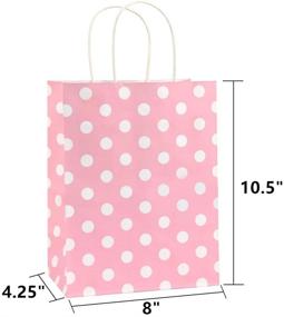 img 3 attached to 🛍️ 25Pcs BagDream Shopping Bags 8x4.25x10.5 Inches - Pink Dot Paper Bags with Handles, Perfect for Retail, Holidays, and Gifts