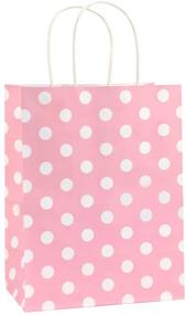 img 4 attached to 🛍️ 25Pcs BagDream Shopping Bags 8x4.25x10.5 Inches - Pink Dot Paper Bags with Handles, Perfect for Retail, Holidays, and Gifts