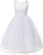 белое платье для девочек с короткими рукавами для первого святого причастия - для крупных девочек логотип