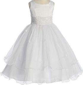 img 2 attached to White Cap Sleeved First Holy Communion Dress for Flower Girls - Big Girls