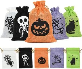 img 4 attached to JETEHO Halloween Burlap Drawstrings Supplies