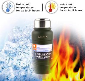 img 2 attached to 🧴 17oz MEMX Stainless Steel Vacuum Insulated Water Bottle, Sports Thermo Flask with Built-in Filter, Double Wall Insulated Sweat Proof Design - Keeps Hot or Cold.