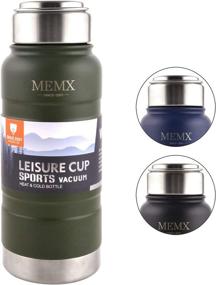 img 4 attached to 🧴 17oz MEMX Stainless Steel Vacuum Insulated Water Bottle, Sports Thermo Flask with Built-in Filter, Double Wall Insulated Sweat Proof Design - Keeps Hot or Cold.