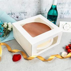 img 2 attached to 🎂 Convenient Cake Boxes Set: LEBON for Stylish Storage and Transport