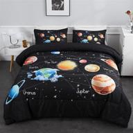 🌌 ylehoc solar system comforter set twin: outer space bedding for boys - 3 pc universe planets theme, ultra-soft microfiber, all seasons bedroom & sofa décor logo