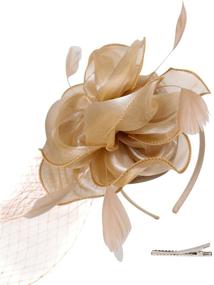 img 4 attached to Felizhouse Organza Fascinator Cocktail Headwear Women's Accessories