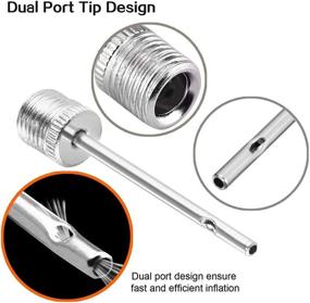 img 2 attached to 🔘 VIMILOLO Air Pump Needle - Dual-Port Inflation Needles for Football, Basketball, Soccer Ball, Volleyball, Rugby Balls - PACK15 with Metal Box