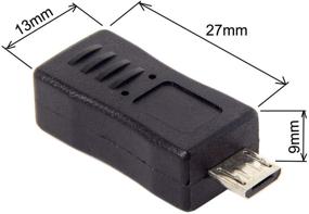 img 2 attached to 🔌 2-пак. Мини USB-разъем Мужской к Микро USB 5-конт. Женский и Мини Женский к Микро Мужской Адаптер-переходник - Черный