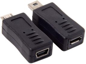 img 1 attached to 🔌 2-пак. Мини USB-разъем Мужской к Микро USB 5-конт. Женский и Мини Женский к Микро Мужской Адаптер-переходник - Черный