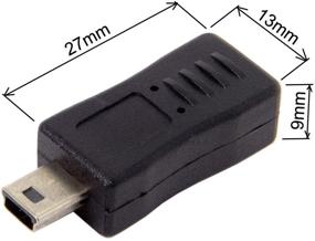 img 3 attached to 🔌 2-пак. Мини USB-разъем Мужской к Микро USB 5-конт. Женский и Мини Женский к Микро Мужской Адаптер-переходник - Черный