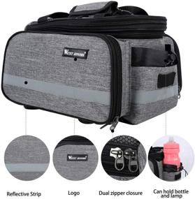 img 3 attached to Lixada Waterproof Bike Rear Bag - 25L Bicycle Pannier Bag Saddle Bag with Bike Carrier Trunk - MTB Bike Rack Bag for Rear Seat