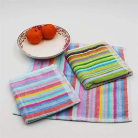 img 1 attached to 🧽 Oeleky Kitchen Dishcloths – Ultra Absorbent Dish Rags, Cotton Cleaning Cloths Pack of 8, 12x12 Inches – for Washing Dishes, Mix-1 (12x12 Inches)