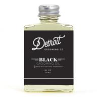 detroit grooming co. beard oil - black edition: ultra-hydrating amber bourbon scented men's beard oil (1oz) for softness, growth, and thickness logo