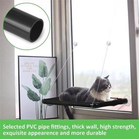 img 1 attached to 🐱 KOUME Cat Window Perch: Large Size, Comfy Hammock Bed for 2 Cats with Powerful Suction Cups - Safely Holds Up to 55lbs, Perfect Pet Resting Sunny Seat