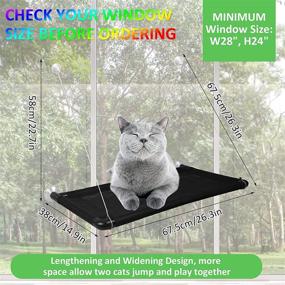 img 3 attached to 🐱 KOUME Cat Window Perch: Large Size, Comfy Hammock Bed for 2 Cats with Powerful Suction Cups - Safely Holds Up to 55lbs, Perfect Pet Resting Sunny Seat