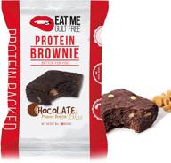 🥜 peanut butter bliss protein brownie by eat me guilt free - 14g protein, low carb, keto-friendly, low sugar, non gmo, no preservatives, low calorie snack or dessert - pack of 12 logo