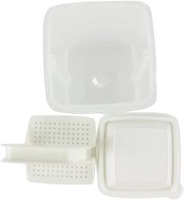 img 3 attached to Home-X Pickle Storage Container: The Ultimate Kitchenware Food Saver for Fresh Edibles, White - Find the Perfect Pickle Preserver with Strainer Insert!