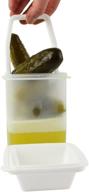 home-x pickle storage container: the ultimate kitchenware food saver for fresh edibles, white - find the perfect pickle preserver with strainer insert! логотип