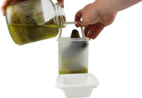 img 2 attached to Home-X Pickle Storage Container: The Ultimate Kitchenware Food Saver for Fresh Edibles, White - Find the Perfect Pickle Preserver with Strainer Insert!