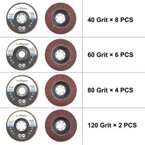 img 1 attached to LotFancy Assorted Flap Discs Set - 20PCS 40 60 80 120 Grit Grinding Wheels, Type 29 High Density Jumbo Flap Sanding Wheels with Aluminum Oxide Abrasives