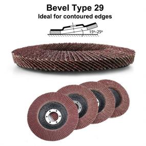 img 3 attached to LotFancy Assorted Flap Discs Set - 20PCS 40 60 80 120 Grit Grinding Wheels, Type 29 High Density Jumbo Flap Sanding Wheels with Aluminum Oxide Abrasives