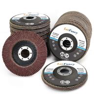 lotfancy assorted flap discs set - 20pcs 40 60 80 120 grit grinding wheels, type 29 high density jumbo flap sanding wheels with aluminum oxide abrasives logo