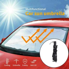 img 2 attached to 🌞 Foldable Car Windshield Sun Shade - Block UV Rays and Heat, Keep Car Cool - Easy Storage and Use - Suitable for Car, Truck, SUV - Dimensions: 57in x 31.1in