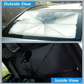 img 3 attached to 🌞 Foldable Car Windshield Sun Shade - Block UV Rays and Heat, Keep Car Cool - Easy Storage and Use - Suitable for Car, Truck, SUV - Dimensions: 57in x 31.1in