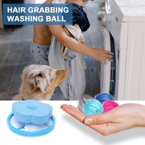 img 2 attached to 🐾 Efficient 16 Pcs Pet Hair Remover for Laundry + 2 Pcs Washing Machine Hair Catcher Set: Reusable Lint Remover Balls & Cleaning Mesh Bag