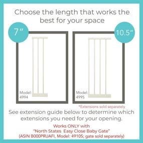 img 3 attached to 🚧 Easy Close Baby Gate Extension by Toddleroo from North States - Fits Openings up to 62.25" Wide - No Tools Required - Add Up to 3 Extensions - White, Adds 7" Width