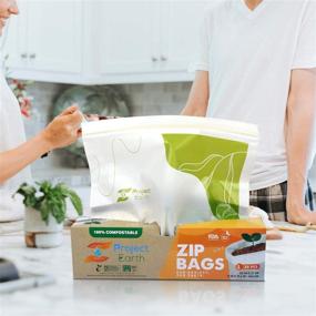 img 2 attached to 🌱 100 Count Gallon Compostable Zip Bags, 2 Pack – Freezer, Sandwich, and Food Storage, Resealable Lock – Biodegradable & Responsible Product