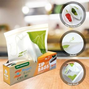 img 3 attached to 🌱 100 Count Gallon Compostable Zip Bags, 2 Pack – Freezer, Sandwich, and Food Storage, Resealable Lock – Biodegradable & Responsible Product