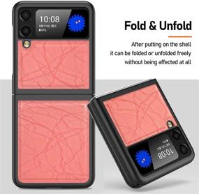 img 1 attached to 📱 GooseBox Galaxy Z Flip 3 Case - Stylish, Thin PC Hardshell for Samsung Z Flip 3 (Rose Red Lightning Pattern) - Anti-Drop & Wear-Resistant