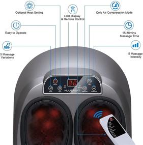img 3 attached to 👣 Исключительное расслабление стоп: Массажер для ног MUJERBAY с подогревом, глубоким кнедом Шиацу, 5 уровнями интенсивности, подходит до размера 12. Идеальный подарок на Рождество!