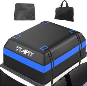 img 4 attached to 🚗 APTY 15 Cubic Feet Car Roof Top Bag Cargo Carrier - Soft Rooftop Luggage Bag, Premium 750D PVC, Waterproof Zip, Anti-Slip Mat + Storage Bag, for All Vehicles including SUVs with or without Roof Rack, SM001