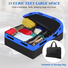 img 3 attached to 🚗 APTY 15 Cubic Feet Car Roof Top Bag Cargo Carrier - Soft Rooftop Luggage Bag, Premium 750D PVC, Waterproof Zip, Anti-Slip Mat + Storage Bag, for All Vehicles including SUVs with or without Roof Rack, SM001