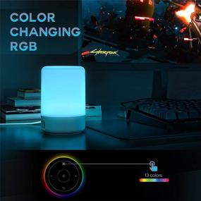 img 3 attached to 🌙 Versatile Bedside Lamp with USB Port: Stylish Touch Lamps for Bedrooms Living Room, RGB Dimming Night Light in 13 Colors - Perfect Christmas Birthday Gift for Kids and Adults