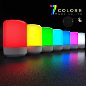 img 2 attached to 🌙 Versatile Bedside Lamp with USB Port: Stylish Touch Lamps for Bedrooms Living Room, RGB Dimming Night Light in 13 Colors - Perfect Christmas Birthday Gift for Kids and Adults