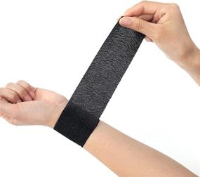 img 2 attached to 💪 Lobtery Thumb Tape: Premium Hook Grip Tape for Weightlifters - Sticky and Stretchy Adhesive Athletic Weight Lifting Tape, Finger Tape Sweat Proof, 2 inch x 22.5 feet, Black