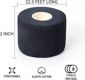 img 1 attached to 💪 Lobtery Thumb Tape: Premium Hook Grip Tape for Weightlifters - Sticky and Stretchy Adhesive Athletic Weight Lifting Tape, Finger Tape Sweat Proof, 2 inch x 22.5 feet, Black