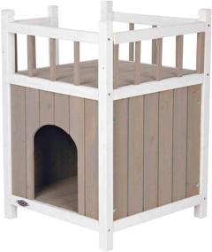 img 1 attached to 🐾 TRIXIE Wooden Pet Home with Balcony, Gray/White: A Perfect Retreat for Your Beloved Pets